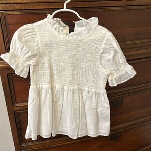 NWOT Janie and Jack smocked white top